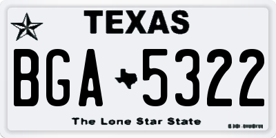 TX license plate BGA5322