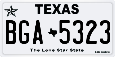 TX license plate BGA5323