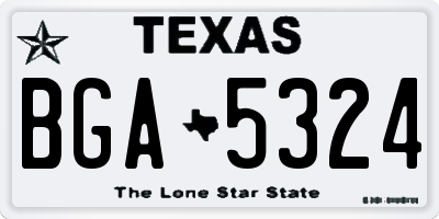 TX license plate BGA5324