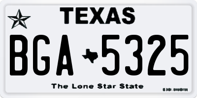 TX license plate BGA5325