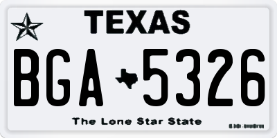 TX license plate BGA5326