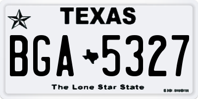 TX license plate BGA5327