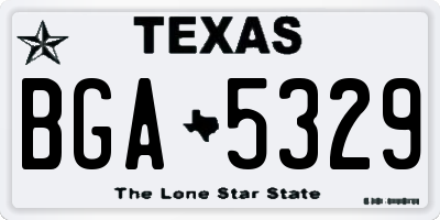 TX license plate BGA5329