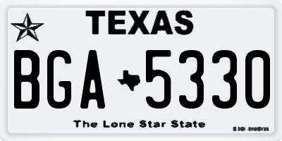 TX license plate BGA5330