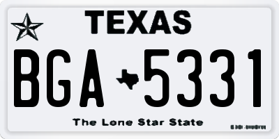 TX license plate BGA5331