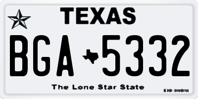 TX license plate BGA5332