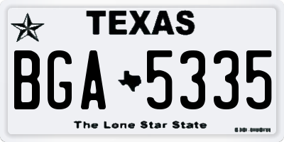 TX license plate BGA5335