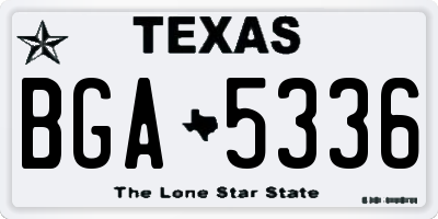 TX license plate BGA5336