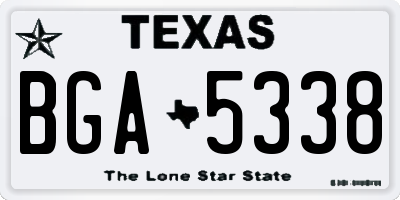 TX license plate BGA5338