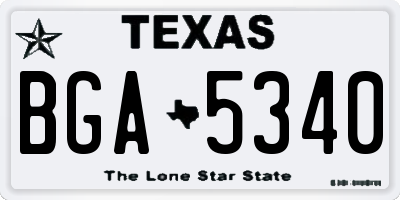 TX license plate BGA5340