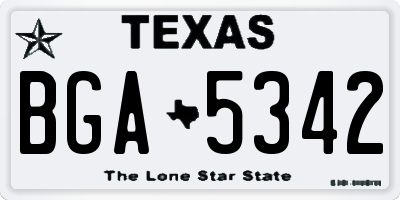 TX license plate BGA5342