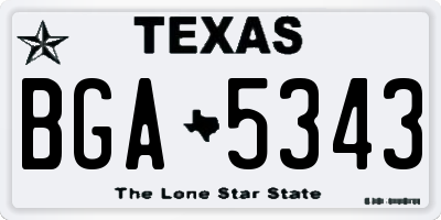 TX license plate BGA5343