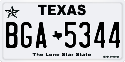 TX license plate BGA5344