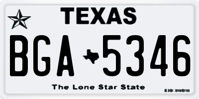 TX license plate BGA5346