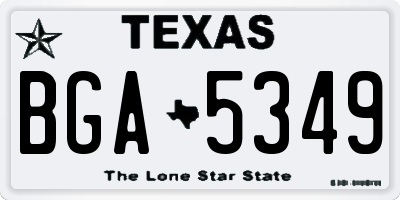 TX license plate BGA5349