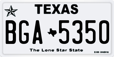 TX license plate BGA5350