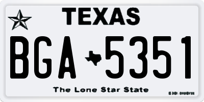TX license plate BGA5351