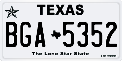 TX license plate BGA5352