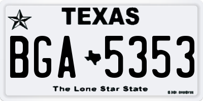 TX license plate BGA5353
