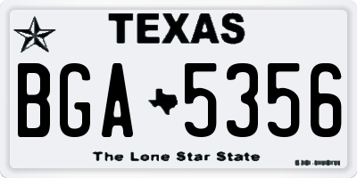 TX license plate BGA5356