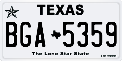 TX license plate BGA5359