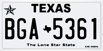 TX license plate BGA5361