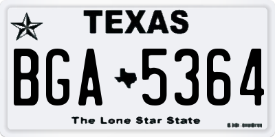 TX license plate BGA5364
