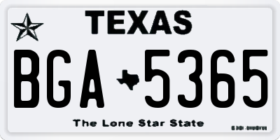 TX license plate BGA5365