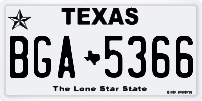 TX license plate BGA5366