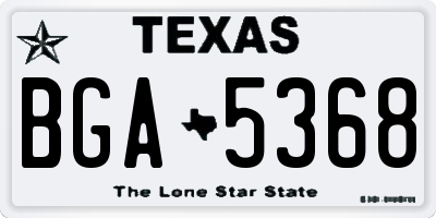 TX license plate BGA5368