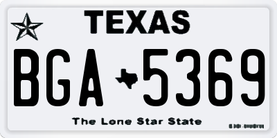 TX license plate BGA5369