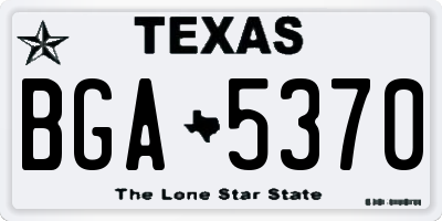 TX license plate BGA5370