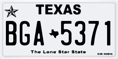 TX license plate BGA5371