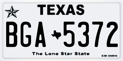 TX license plate BGA5372