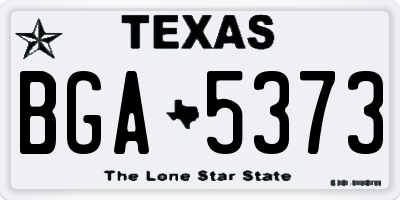 TX license plate BGA5373