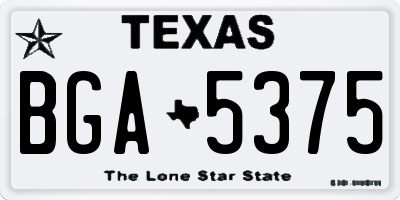 TX license plate BGA5375