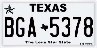 TX license plate BGA5378