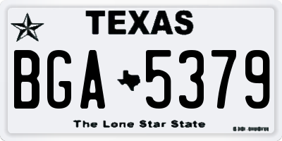 TX license plate BGA5379