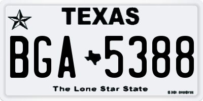 TX license plate BGA5388