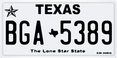 TX license plate BGA5389