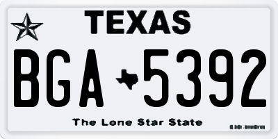 TX license plate BGA5392