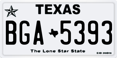 TX license plate BGA5393