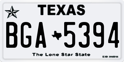 TX license plate BGA5394