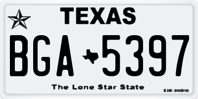 TX license plate BGA5397