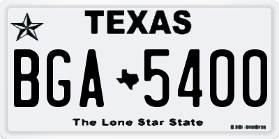 TX license plate BGA5400