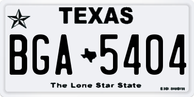 TX license plate BGA5404