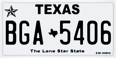 TX license plate BGA5406