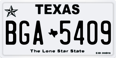 TX license plate BGA5409