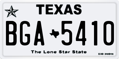 TX license plate BGA5410