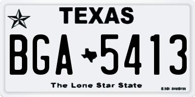 TX license plate BGA5413